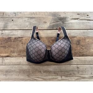 SOMA Black Geo Lace 34D Stunning Support Balconette Bra